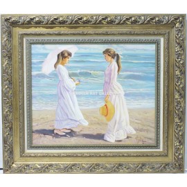 Women on the shore of the beach